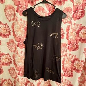 Old Navy Black Graphic Active Muscle Tee